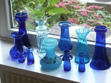 Blue hyacinth vases